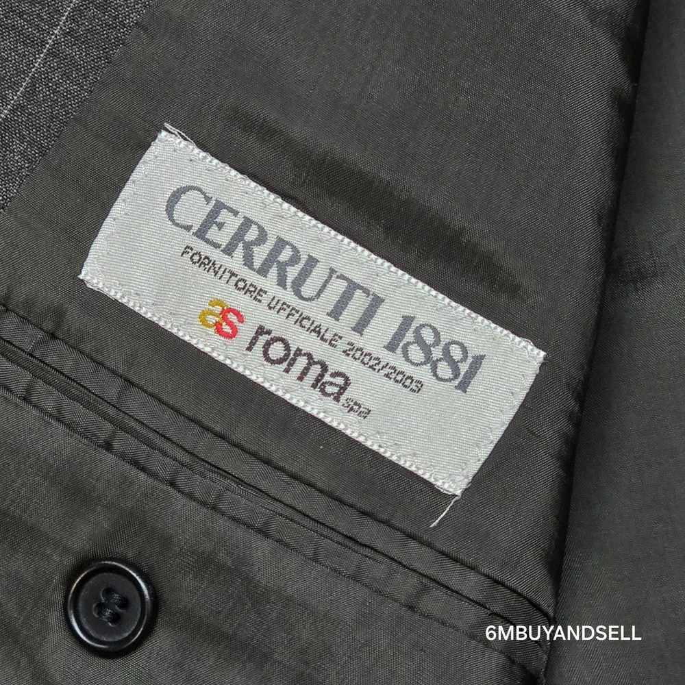 Cerruti 1881 Roma Italy Gray Pinstripe Wool Blazer Sport Coat Jacket 44R Luxury